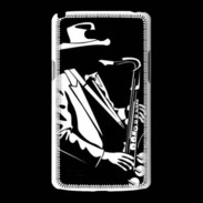 Coque LG L80 Saxophoniste en noir et blanc 2