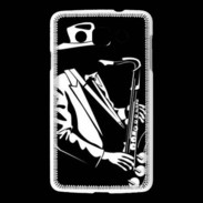 Coque LG L60 Saxophoniste en noir et blanc 2