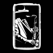 Coque BlackBerry 9720 Saxophoniste en noir et blanc 2