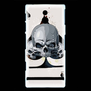 Coque Sony Xperia P Carte tête de mort pique