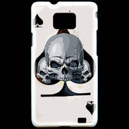 Coque Samsung Galaxy S2 Carte tête de mort pique