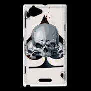 Coque Sony Xperia L Carte tête de mort pique