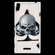 Coque Sony Xperia T3 Carte tête de mort pique