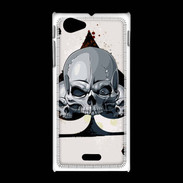 Coque Sony Xpéria J Carte tête de mort pique