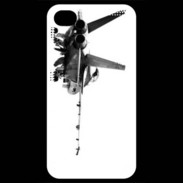 Coque iPhone 4 / iPhone 4S Avion de chasse F18 en noir et blanc