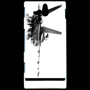 Coque Sony Xperia U Avion de chasse F18 en noir et blanc
