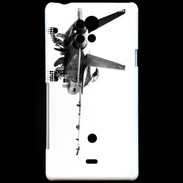Coque Sony Xperia T Avion de chasse F18 en noir et blanc