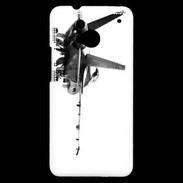 Coque HTC One Avion de chasse F18 en noir et blanc