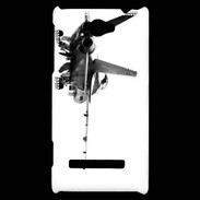 Coque HTC Windows Phone 8S Avion de chasse F18 en noir et blanc
