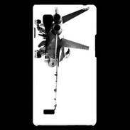 Coque LG Optimus L9 Avion de chasse F18 en noir et blanc