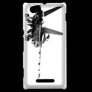 Coque Sony Xperia M Avion de chasse F18 en noir et blanc