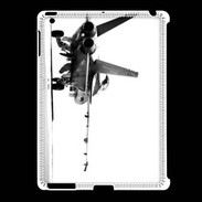 Coque iPad 2/3 Avion de chasse F18 en noir et blanc