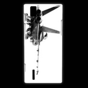 Coque Huawei Ascend P2 Avion de chasse F18 en noir et blanc