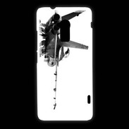 Coque HTC One Max Avion de chasse F18 en noir et blanc