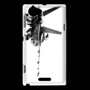 Coque Sony Xperia L Avion de chasse F18 en noir et blanc