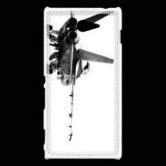 Coque Sony Xperia M2 Avion de chasse F18 en noir et blanc