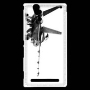 Coque Sony Xperia T2 Ultra Avion de chasse F18 en noir et blanc