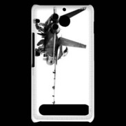 Coque Sony Xperia E1 Avion de chasse F18 en noir et blanc