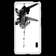 Coque LG F6 Avion de chasse F18 en noir et blanc
