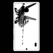 Coque Nokia Lumia 930 Avion de chasse F18 en noir et blanc