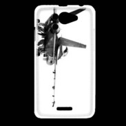 Coque HTC Desire 516 Avion de chasse F18 en noir et blanc