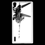 Coque Huawei Ascend P7 Avion de chasse F18 en noir et blanc