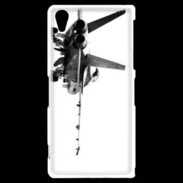 Coque Sony Xperia Z2 Avion de chasse F18 en noir et blanc