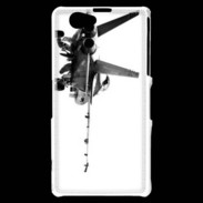 Coque Sony Xperia Z1 Compact Avion de chasse F18 en noir et blanc