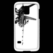 Coque Samsung Galaxy S5 Mini Avion de chasse F18 en noir et blanc