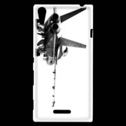 Coque Sony Xperia T3 Avion de chasse F18 en noir et blanc