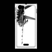 Coque Sony Xpéria J Avion de chasse F18 en noir et blanc