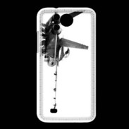 Coque HTC Desire 300 Avion de chasse F18 en noir et blanc