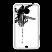 Coque HTC Desire 200 Avion de chasse F18 en noir et blanc