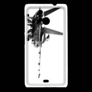 Coque Nokia Lumia 535 Avion de chasse F18 en noir et blanc
