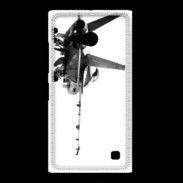 Coque Nokia Lumia 735 Avion de chasse F18 en noir et blanc