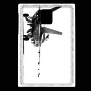 Coque Blackberry Passport Avion de chasse F18 en noir et blanc
