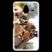 Coque Personnalisée Nokia Lumia 640XL LTE Chiots Boxer sur un tronc d''arbre