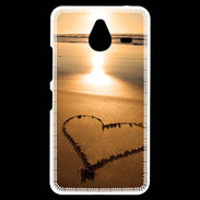 Coque Personnalisée Nokia Lumia 640XL LTE Coeur sur la plage avec couché de soleil