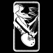 Coque Personnalisée Nokia Lumia 640XL LTE Musicienne guitare électrique en noir et blanc