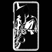 Coque Personnalisée Nokia Lumia 640XL LTE Saxophoniste en noir et blanc