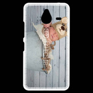 Coque Personnalisée Nokia Lumia 640XL LTE Bébé nounours dormant dans une bassine