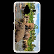 Coque Personnalisée Nokia Lumia 640XL LTE Groupe d'éléphants à la rivière