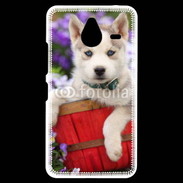 Coque Personnalisée Nokia Lumia 640XL LTE Portrait chiot Husky de Sibérie 1