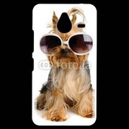 Coque Personnalisée Nokia Lumia 640XL LTE Chien Yorkie avec lunette de soleil