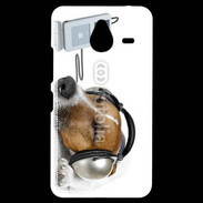 Coque Personnalisée Nokia Lumia 640XL LTE Chien écoutant de la musique