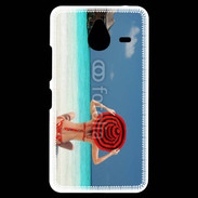 Coque Personnalisée Nokia Lumia 640XL LTE Femme assise sur la plage