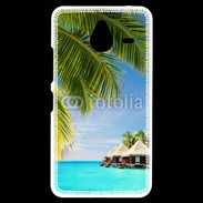 Coque Personnalisée Nokia Lumia 640XL LTE Palmier et bungalow dans l'océan indien