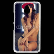 Coque Personnalisée Nokia Lumia 640XL LTE Charmante brune avec casquette rouge