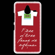 Coque Personnalisée Nokia Lumia 640XL LTE Femme de rugbyman Bonus offensif-défensif Rouge