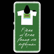 Coque Personnalisée Nokia Lumia 640XL LTE Femme de rugbyman Bonus offensif-défensif Vert